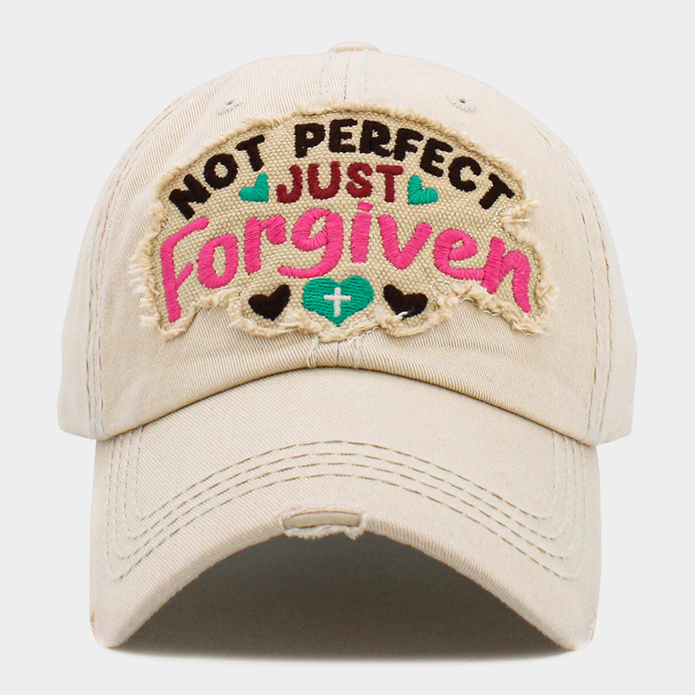"Not Perfect Just Forgiven" Funny Baseball Cap