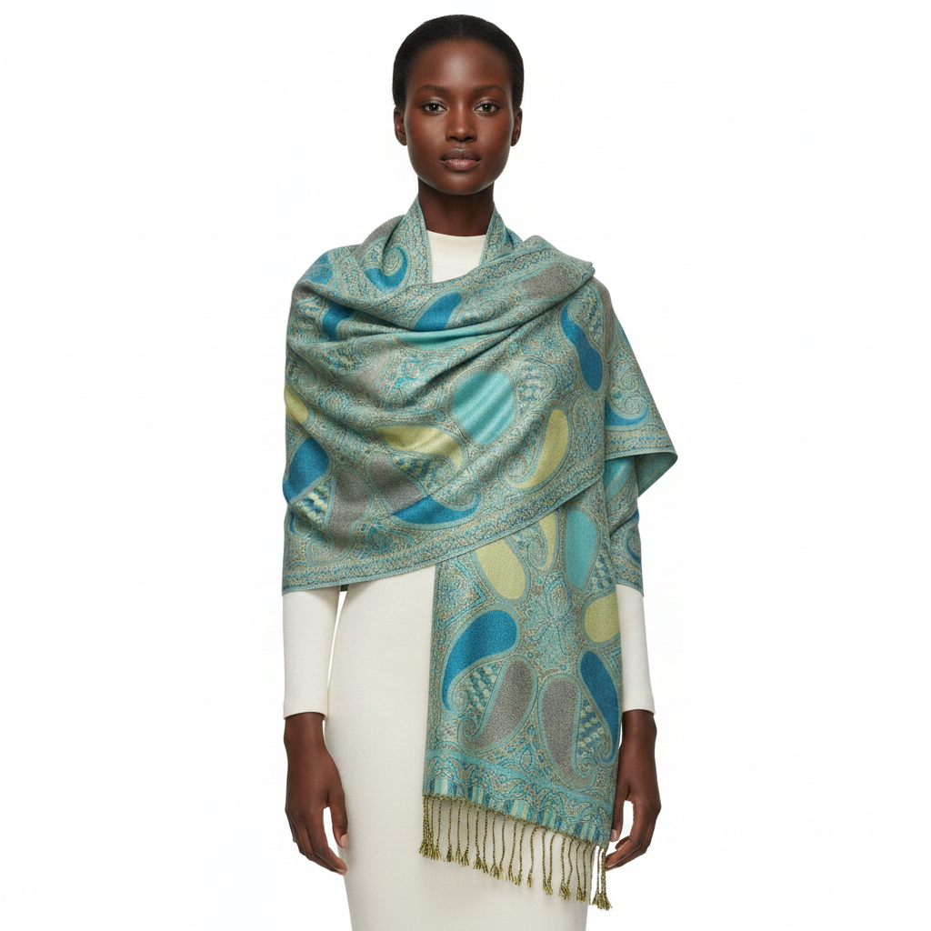 Paisley Pashmina Shawl – Front Lifestyle