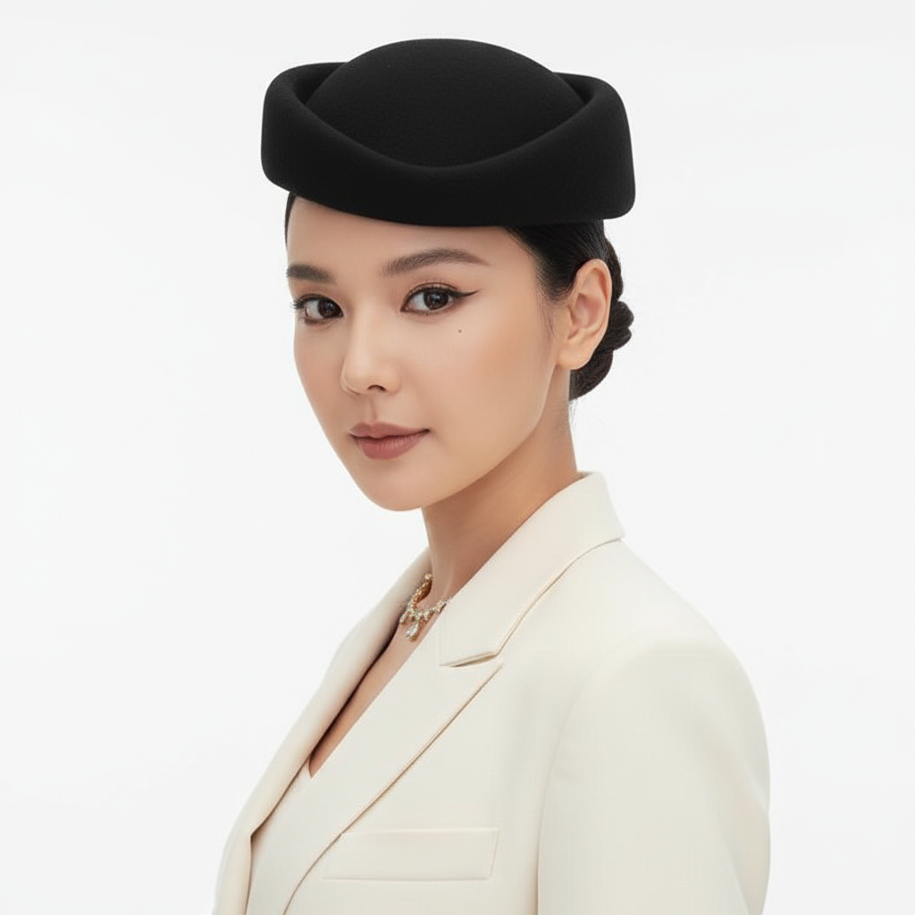 Pillbox Beret Three-quarter