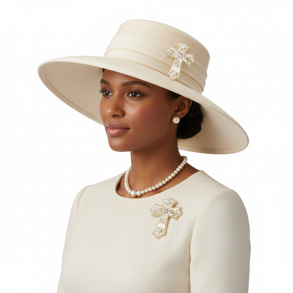 Religious Cross Brooch - Hat Styling