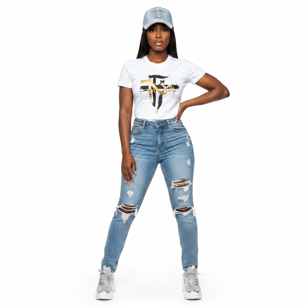 Rhinestone Cross Cap – Front