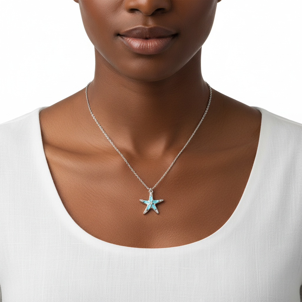 Starfish Necklace – Front Lifestyle