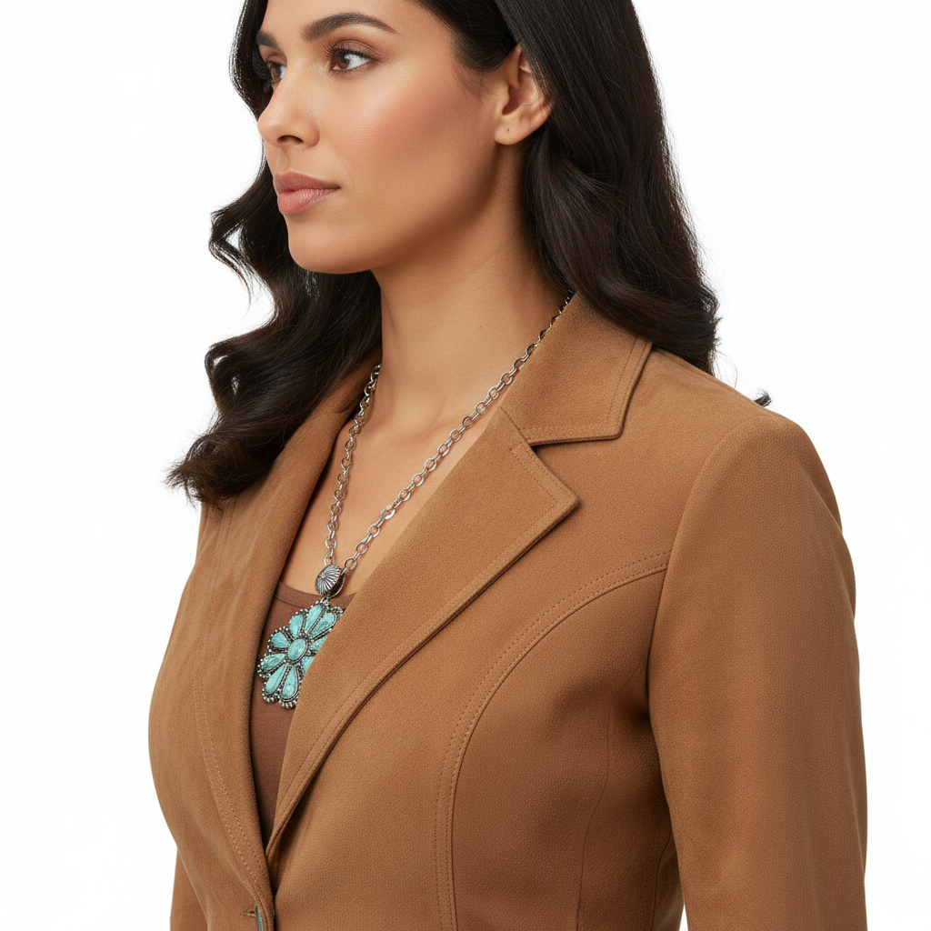 Turquoise Sunflower Necklace Side