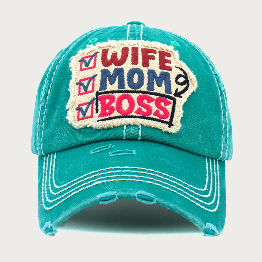 Vintage "Wife Mom Boss" Baseball Cap - Hautefull