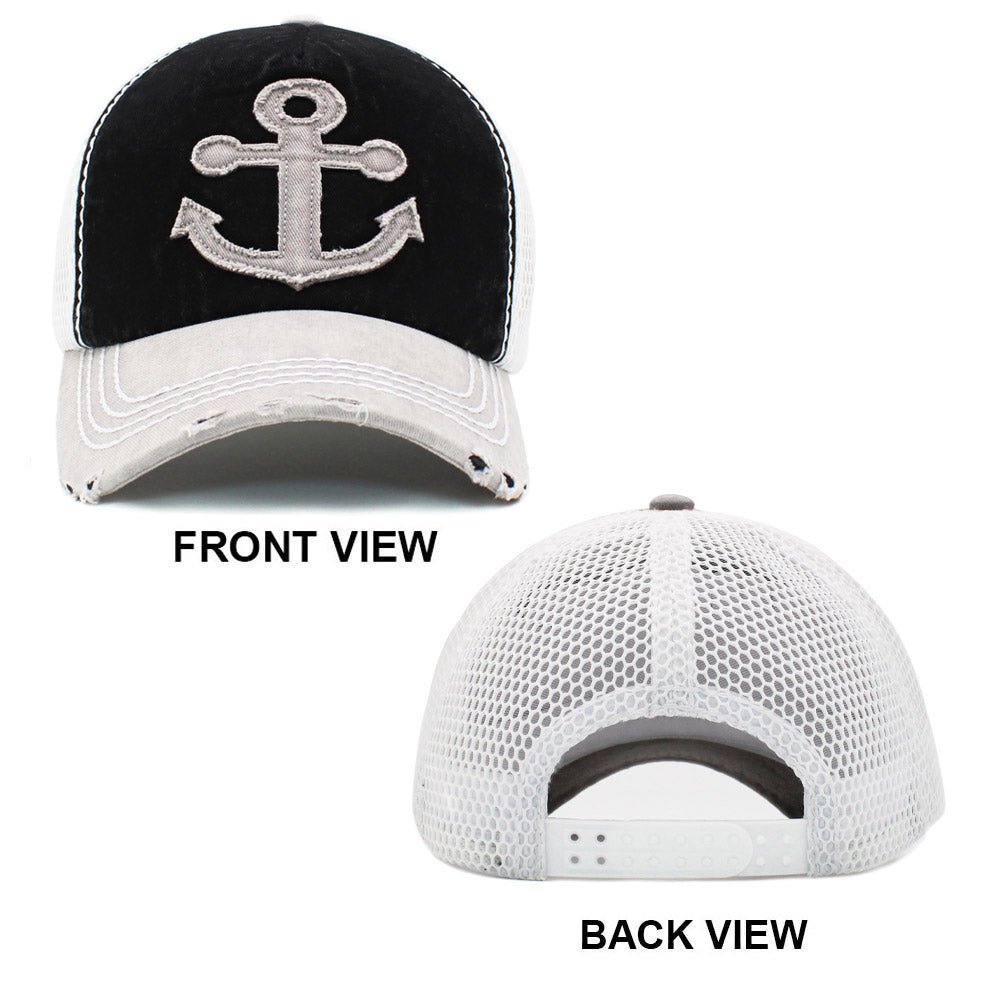 Anchor Sign Embroidered Baseball Cap - Hautefull