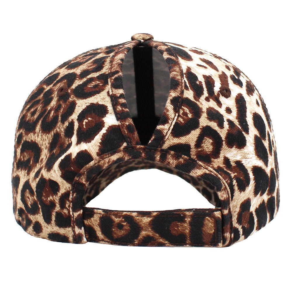 Animal Print Ponytail Baseball Cap - Hautefull