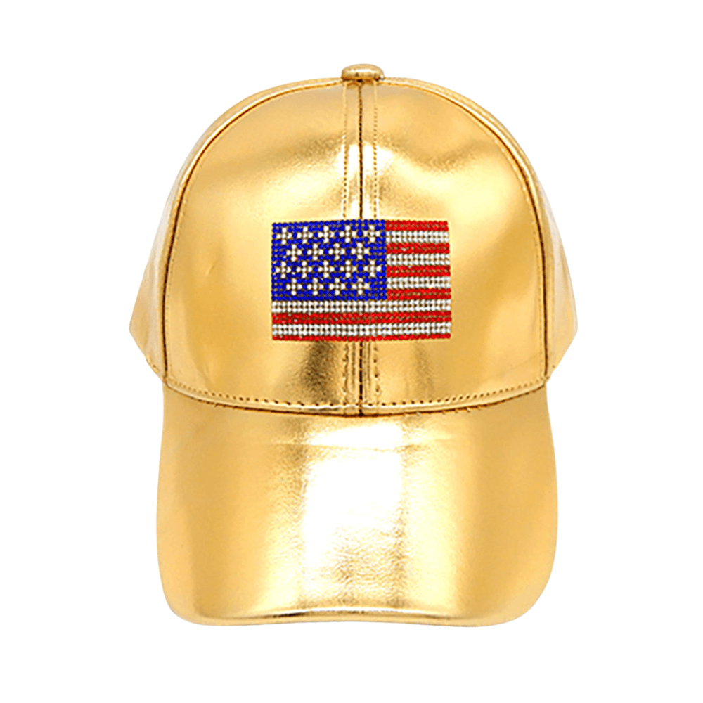Bling American Flag Baseball Cap - Hautefull