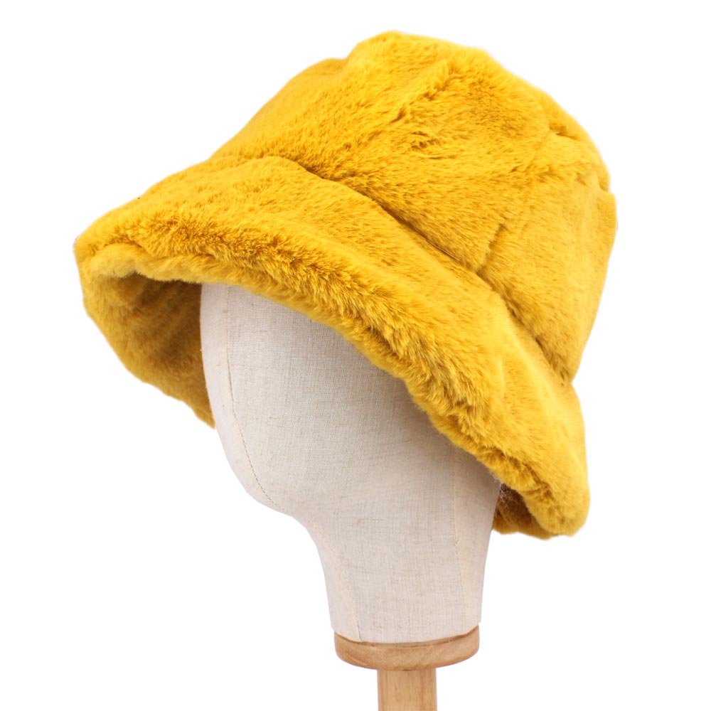 Faux Fur Bucket Hat for Cold Weather - Hautefull