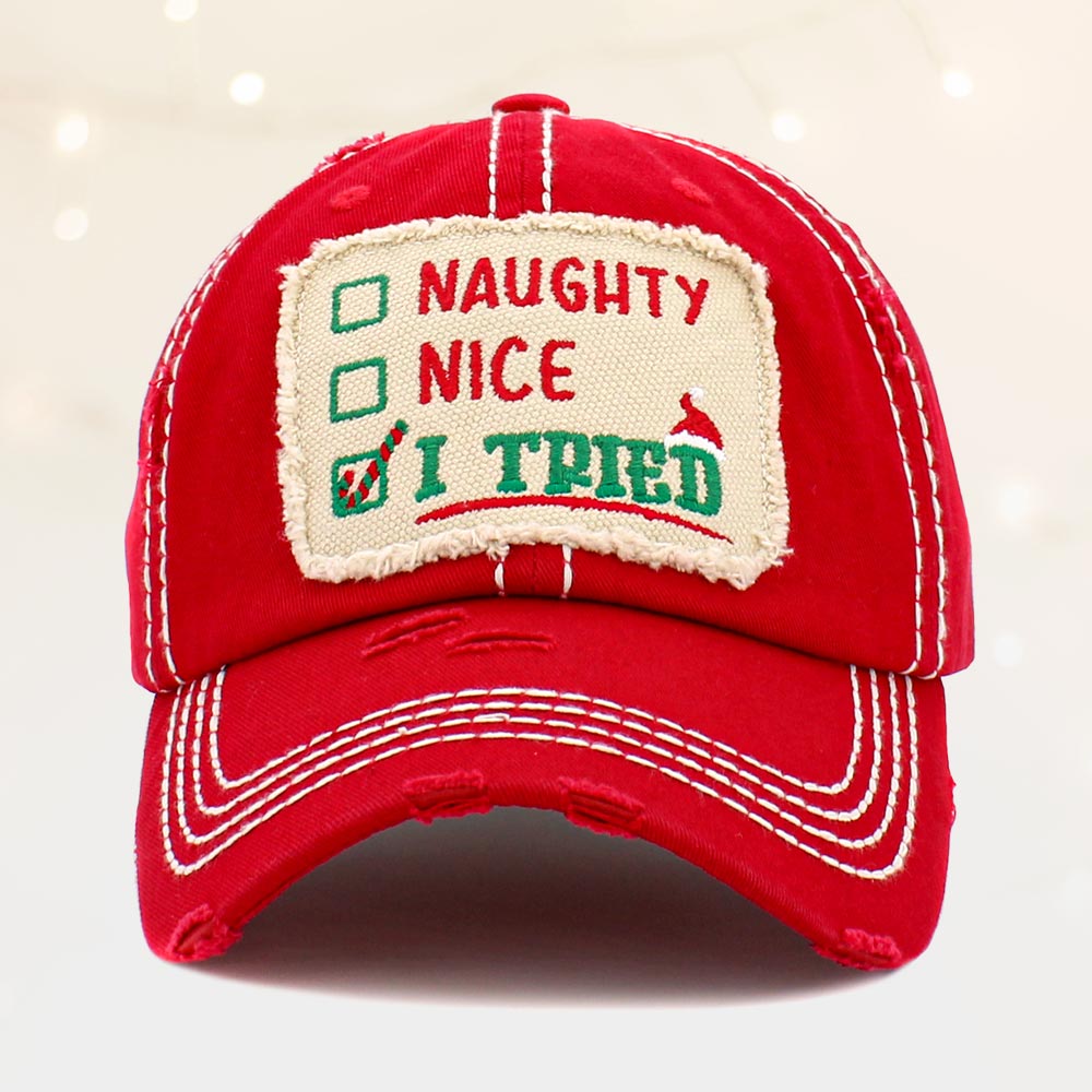 " I Tried" Message for Santa Baseball Cap - Hautefull