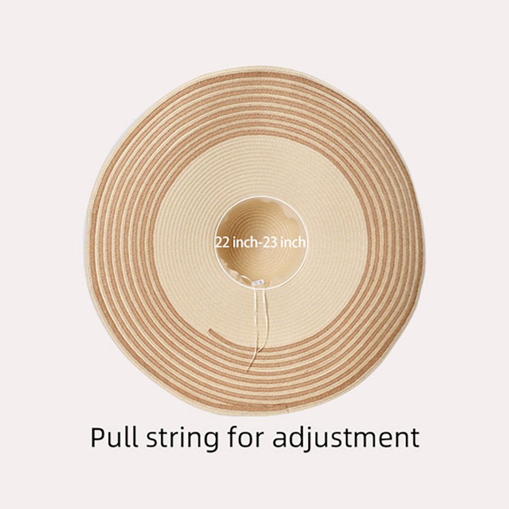 Striped Edge Floppy Straw Sun Hat - Hautefull