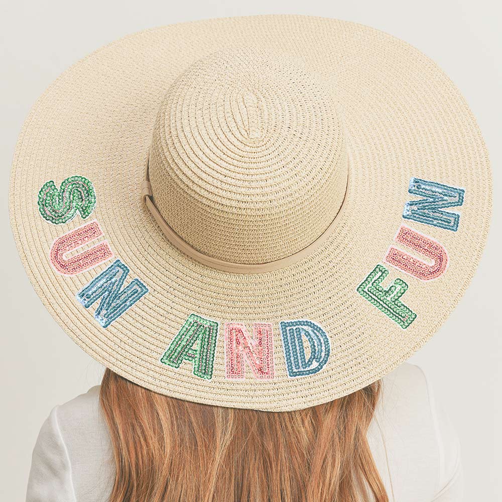 "Sun And Fun" Message Panama Hat for Women - Hautefull