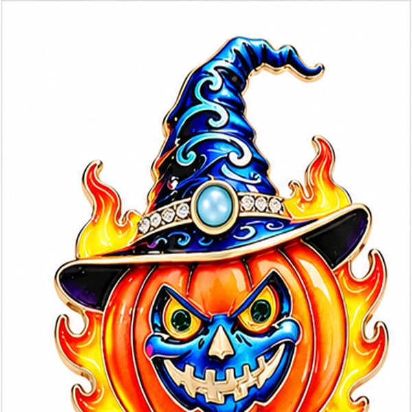 Halloween Brooch Set – Pumpkin Witch Hat & BOO Ghost Pins