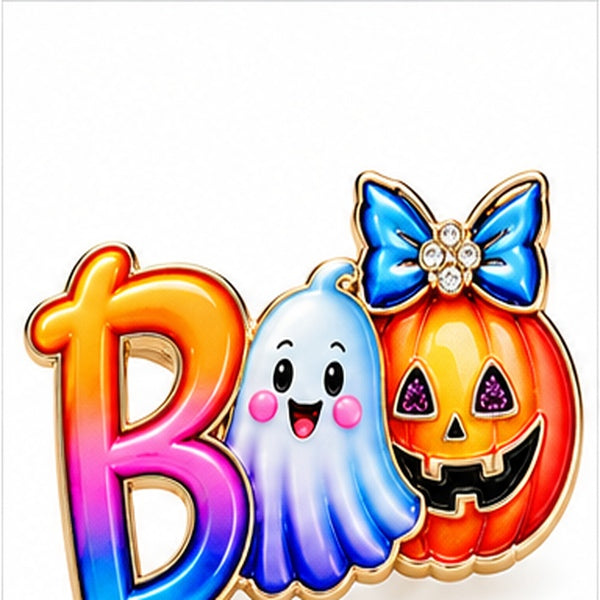 Halloween Brooch Set – Pumpkin Witch Hat & BOO Ghost Pins