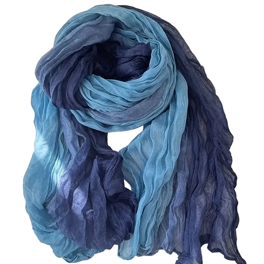 Womens Gradient Color Linen Scarf Wrap for Ladies Wraps and Scarves Neckwarmer