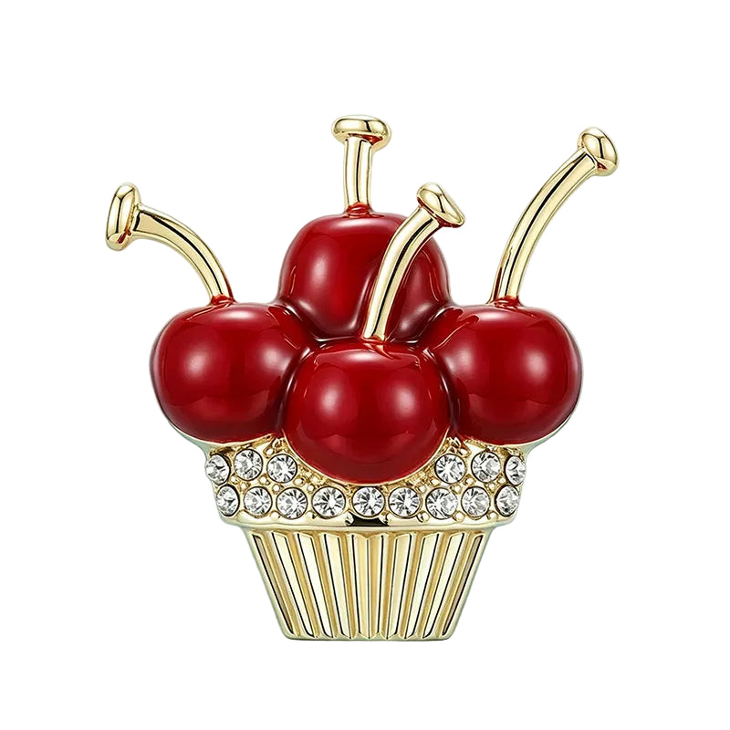 3-Piece Party Brooch Set – Frog Balloon, Cherry Cupcake & Ice Cream Cone