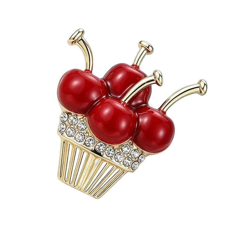 3-Piece Party Brooch Set – Frog Balloon, Cherry Cupcake & Ice Cream Cone