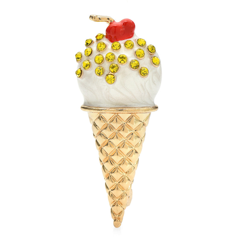 3-Piece Party Brooch Set – Frog Balloon, Cherry Cupcake & Ice Cream Cone