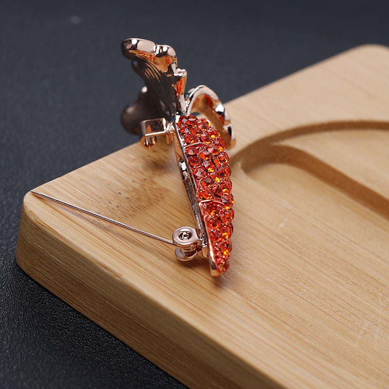 Rhinestone Brooch Set of 3 – Crystal Carrot, Daisy Flower & Unicorn Rabbit Pin Set