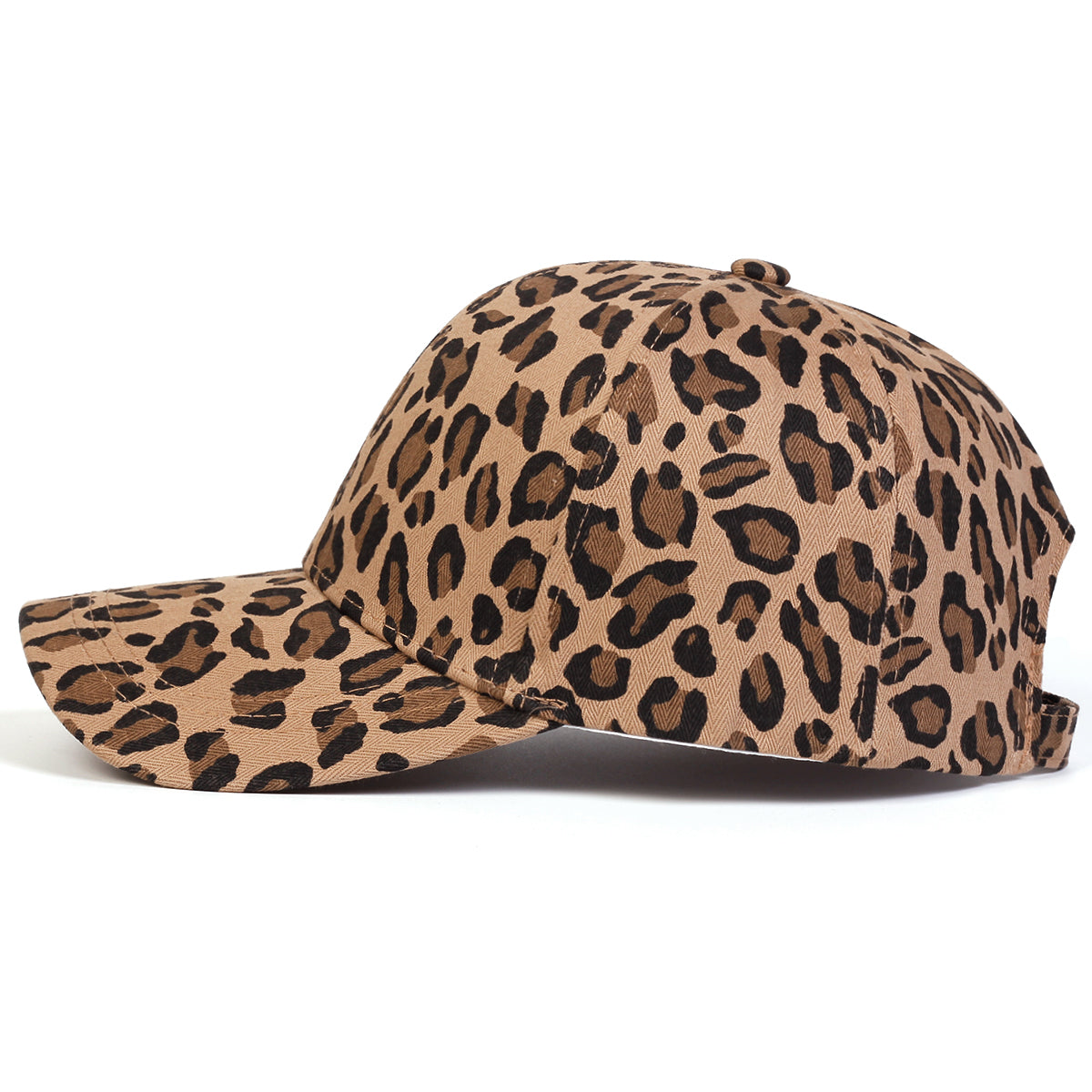 Leopard print baseball cap cream colorway angled view