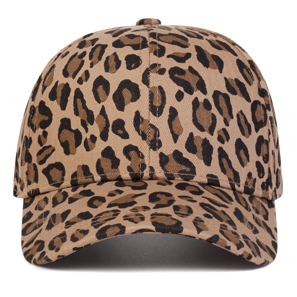 Leopard print baseball cap cream colorway side view