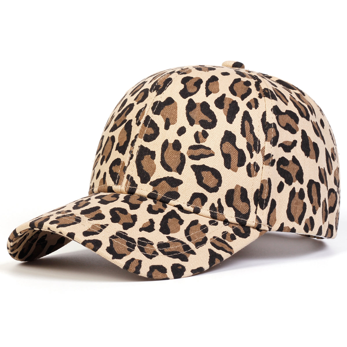 Leopard print baseball cap cream colorway front view