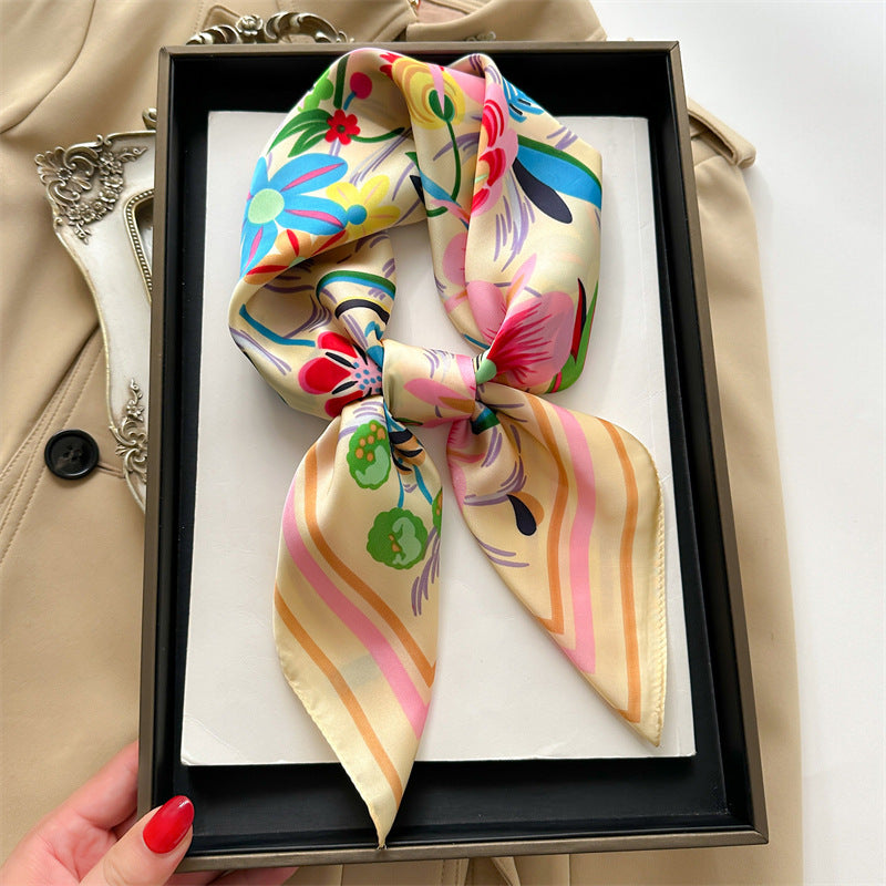 2-Piece Floral Silk-Feel Square Scarf Set | 70cm x 70cm