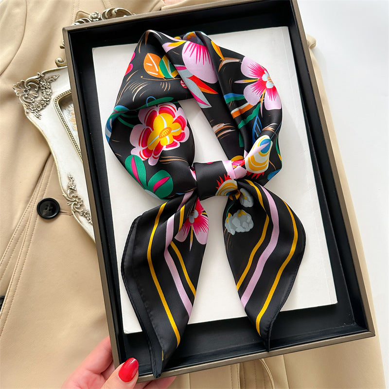 2-Piece Floral Silk-Feel Square Scarf Set | 70cm x 70cm