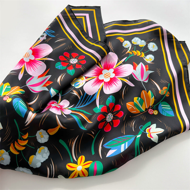 2-Piece Floral Silk-Feel Square Scarf Set | 70cm x 70cm