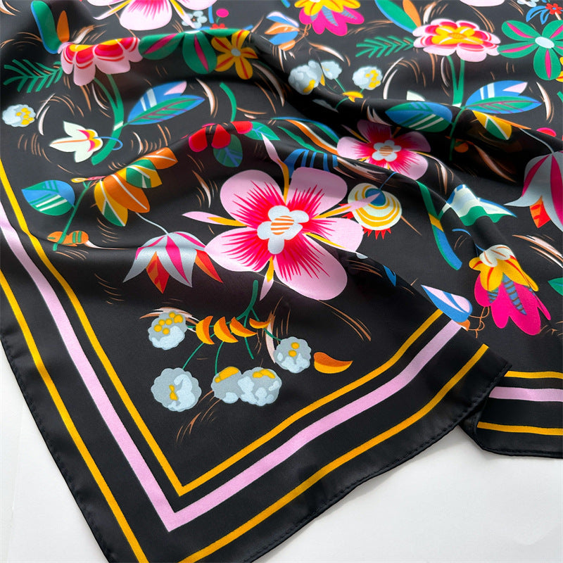 2-Piece Floral Silk-Feel Square Scarf Set | 70cm x 70cm