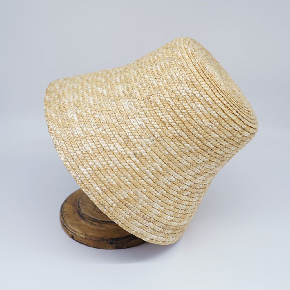 Women's Natural Straw Bucket Hat UPF 50+ Wide Brim Summer Beach Sun Hat
