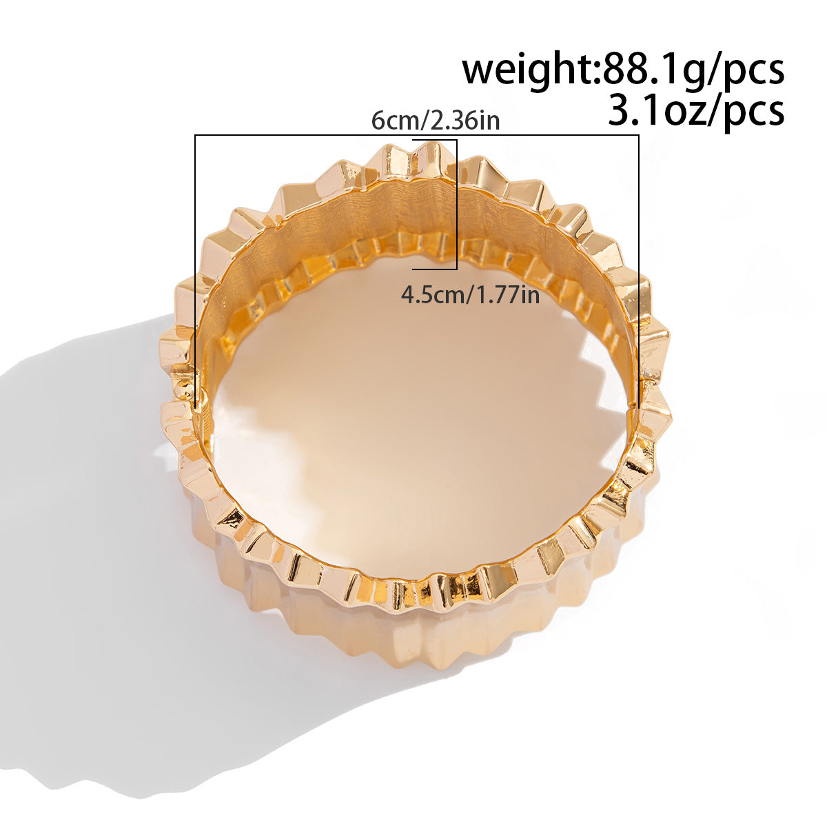 Corrugated Geometric Statement Bangle Bracelet Modern Minimalist Boho Chic Jewelry for Every Outfit