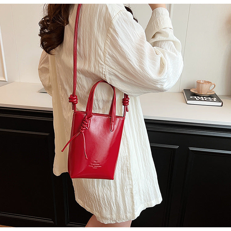 Chic Knot Detail Mini Tote Crossbody Bag