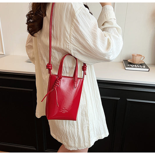 Chic Knot Detail Mini Tote Crossbody Bag