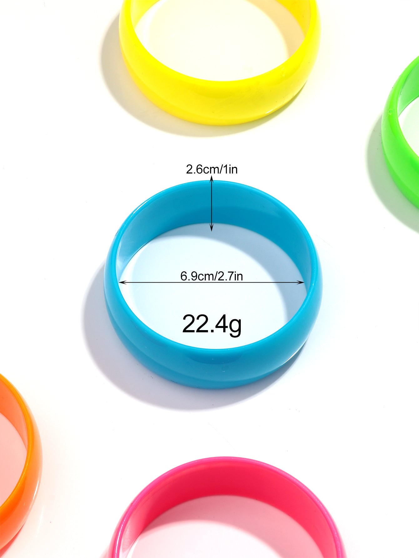 3pcs Neon Colorful Bangle Set Stackable Summer Jewelry Fashion Accessory