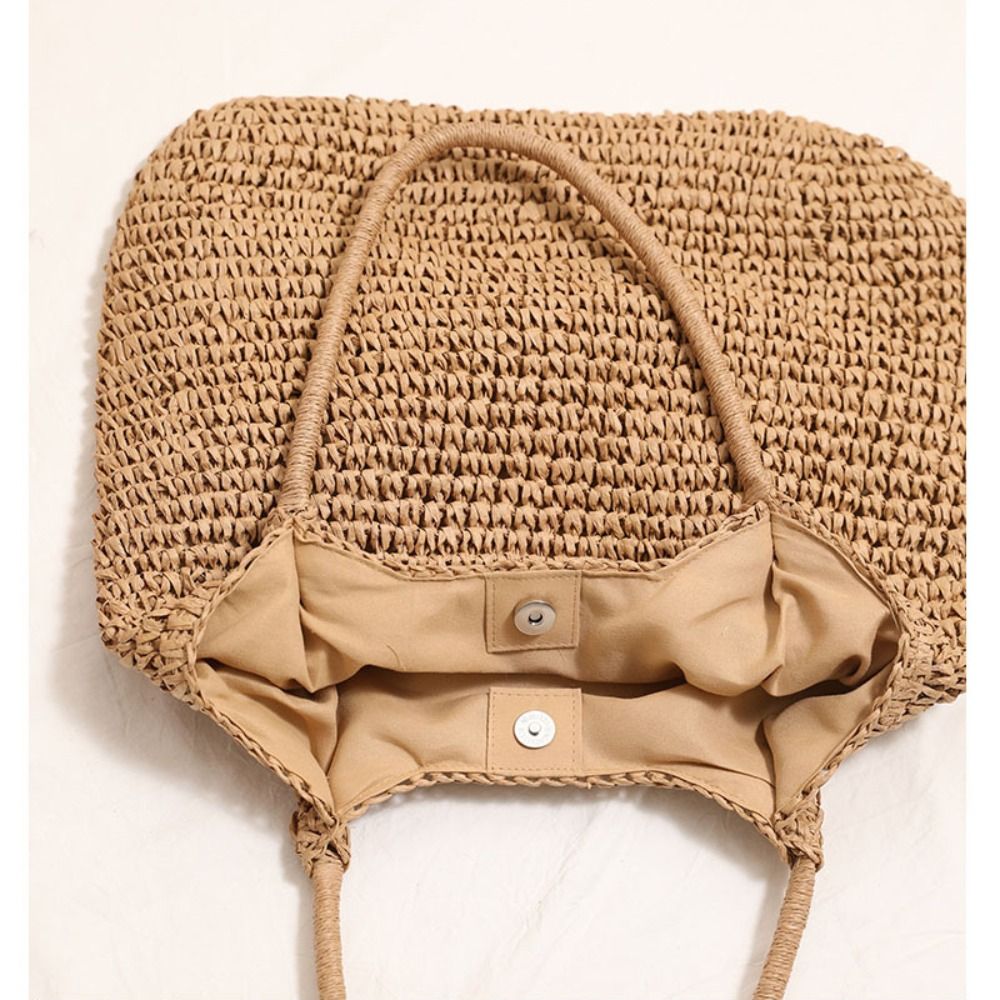 Woven Straw Shoulder Tote Beach Bag Handbag