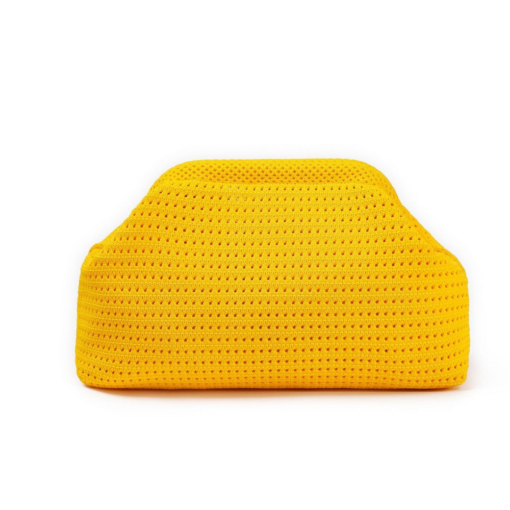 Crochet Knitted Dumpling Clutch Bag Gold Chain Crossbody
