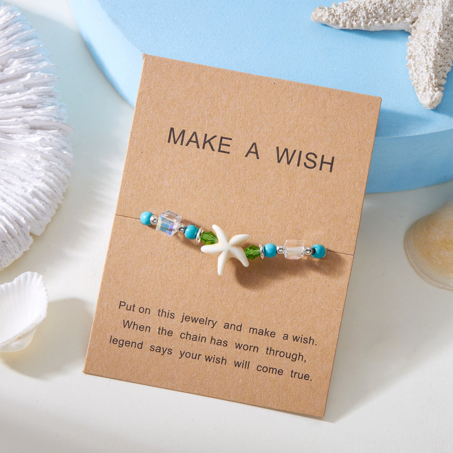 2-Piece Sea Turtle and Starfish Bracelet Set Beach Wish Jewelry
