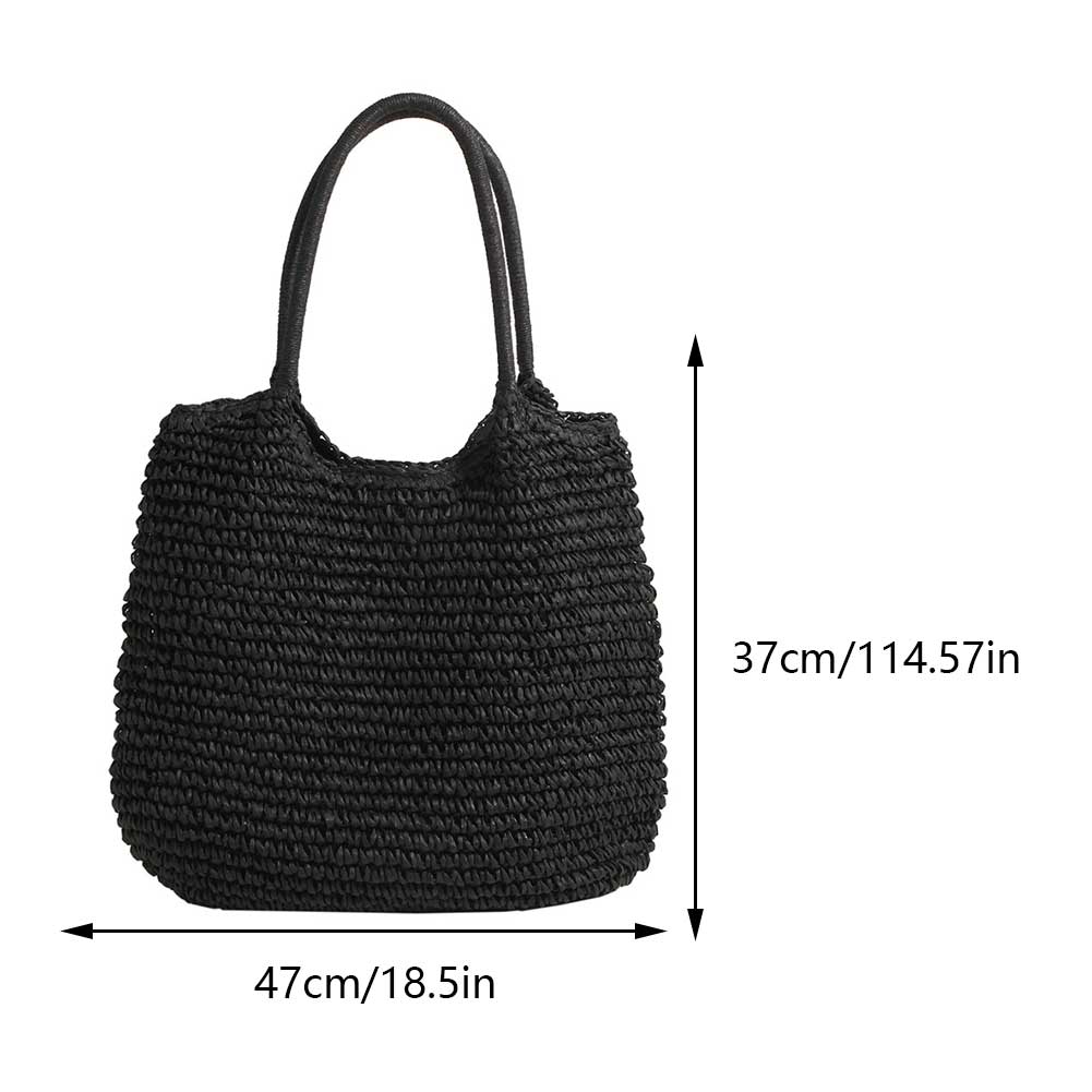 Woven Straw Shoulder Tote Beach Bag Handbag