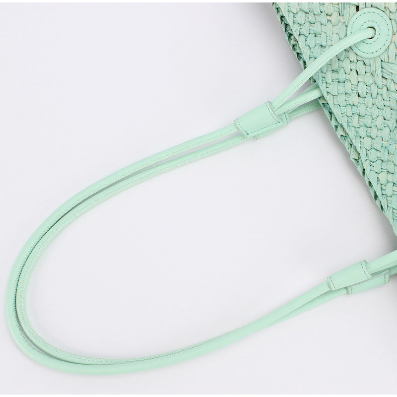 Woven Straw Tote Bag Summer Beach Shoulder Bag