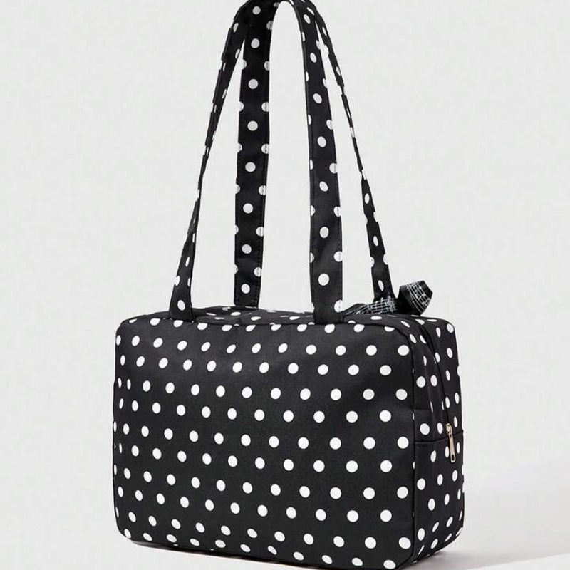 Piano Keyboard Polka Dot Tote Bag Musical Note Ribbon Bow Shoulder Handbag