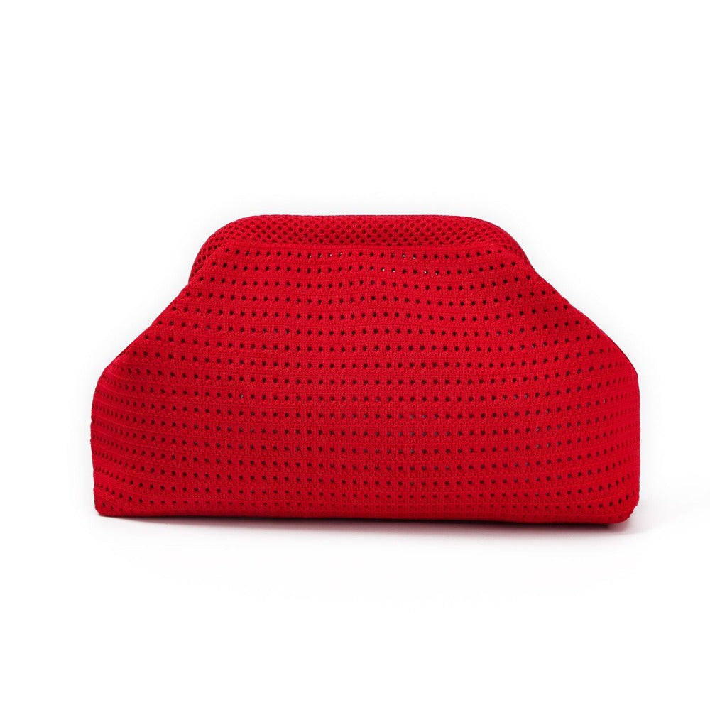 Crochet Knitted Dumpling Clutch Bag Gold Chain Crossbody