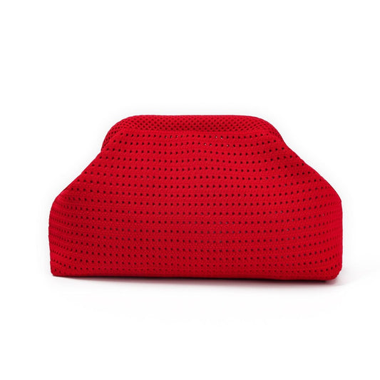 Crochet Knitted Dumpling Clutch Bag Gold Chain Crossbody