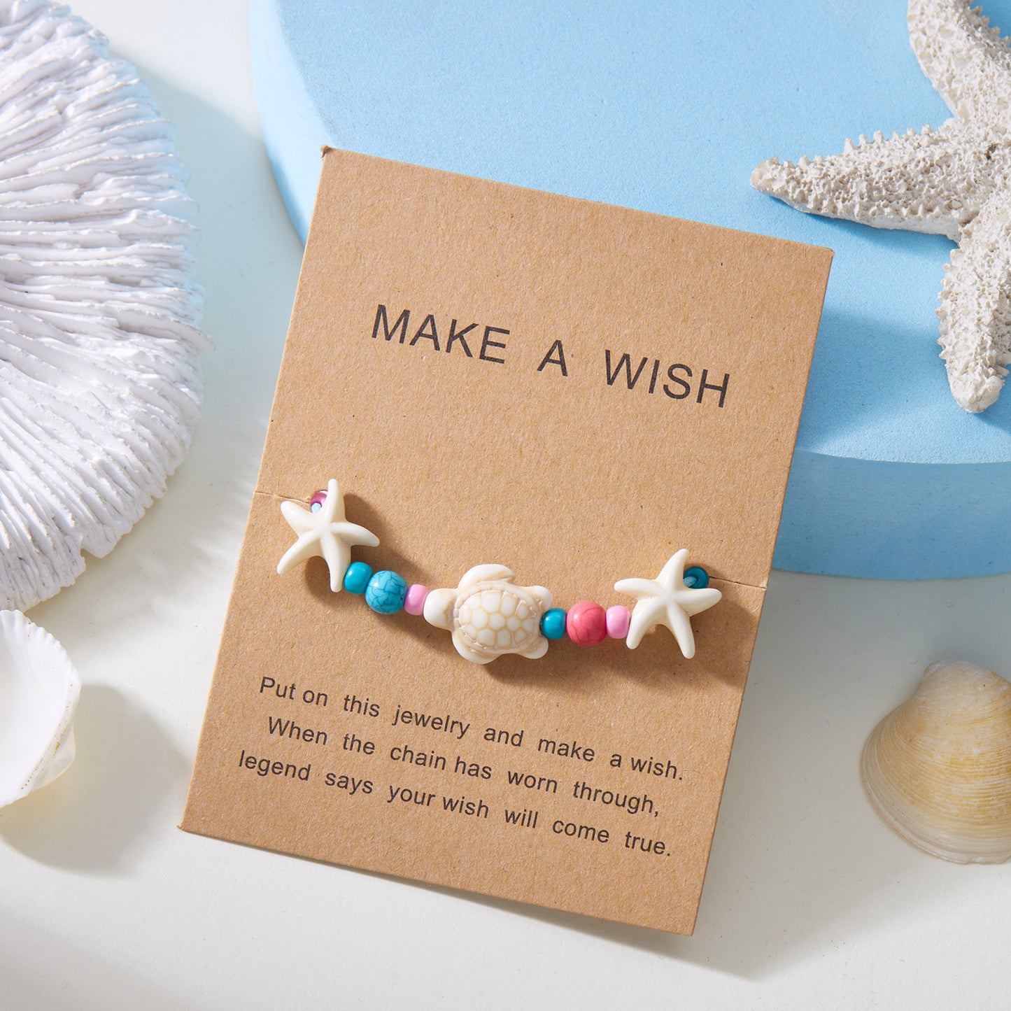 2-Piece Sea Turtle and Starfish Bracelet Set Beach Wish Jewelry