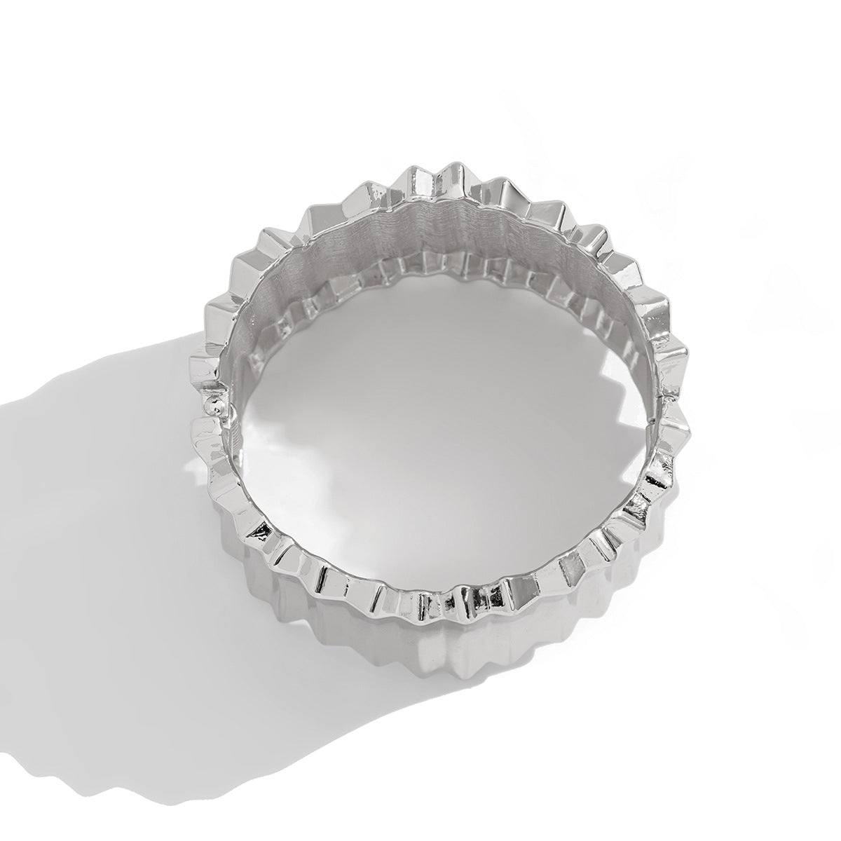 Corrugated Geometric Statement Bangle Bracelet Modern Minimalist Boho Chic Jewelry for Every Outfit