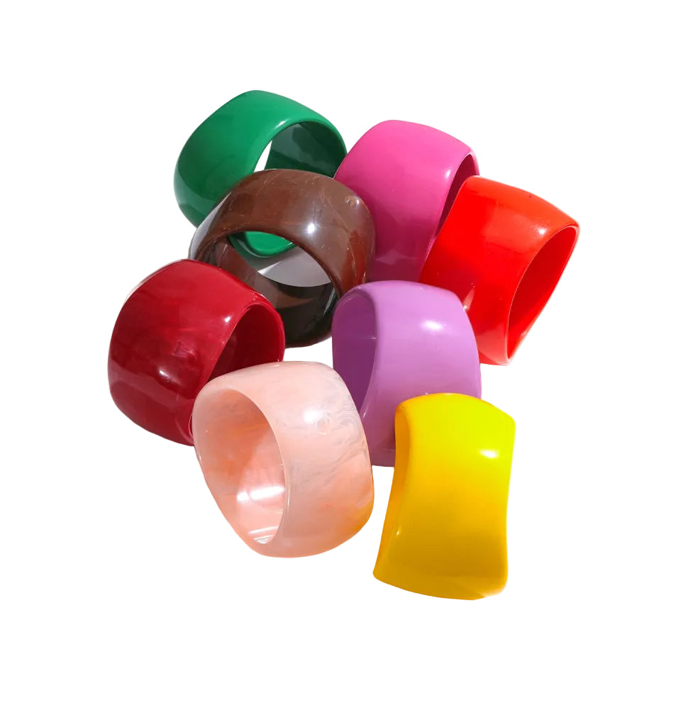 Resin Bangle Bracelet Lightweight Stackable Colorful Fashion Jewelry