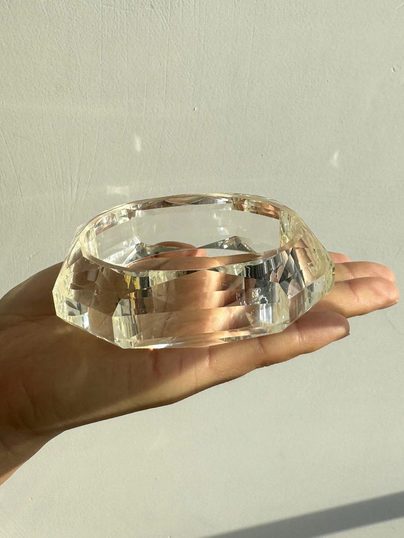 Geometric Faceted Resin Bangle Bracelet Stackable Statement Jewelry