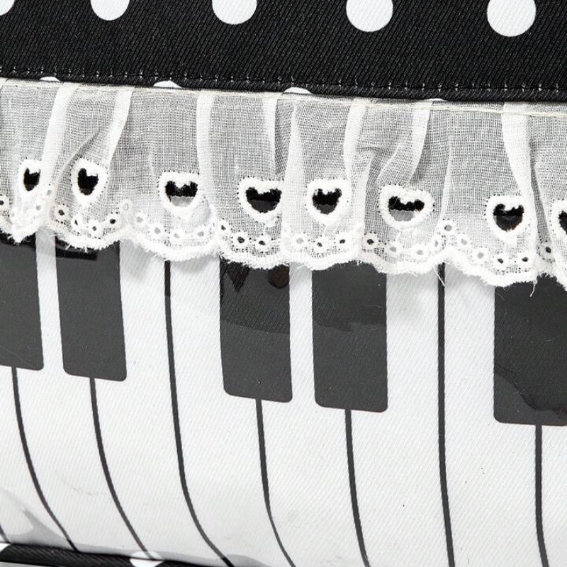 Piano Keyboard Polka Dot Tote Bag Musical Note Ribbon Bow Shoulder Handbag