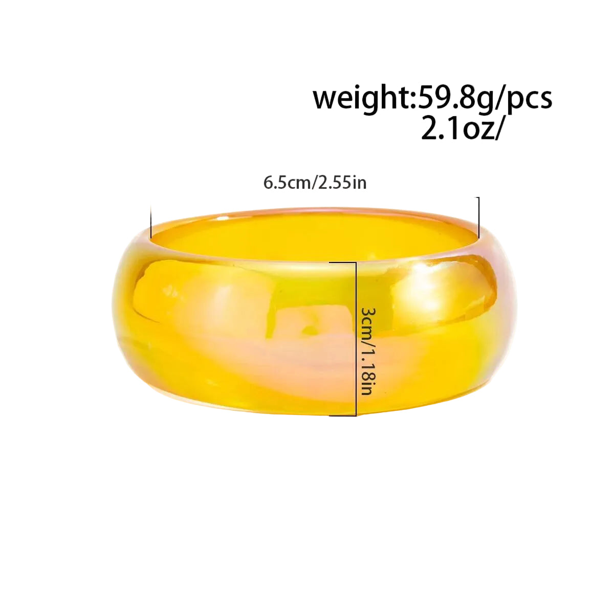 Iridescent Resin Bangle Bracelet Colorful Aurora Chunky Acrylic Jewelry