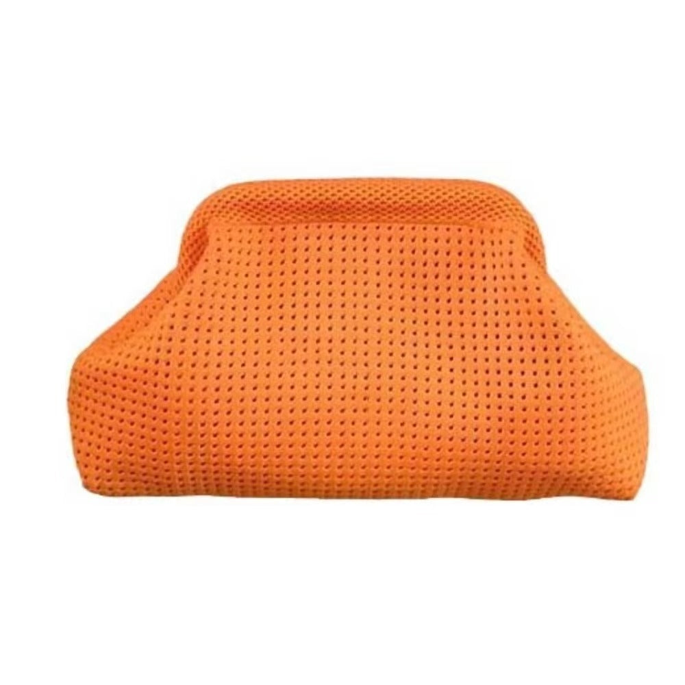 Crochet Knitted Dumpling Clutch Bag Gold Chain Crossbody