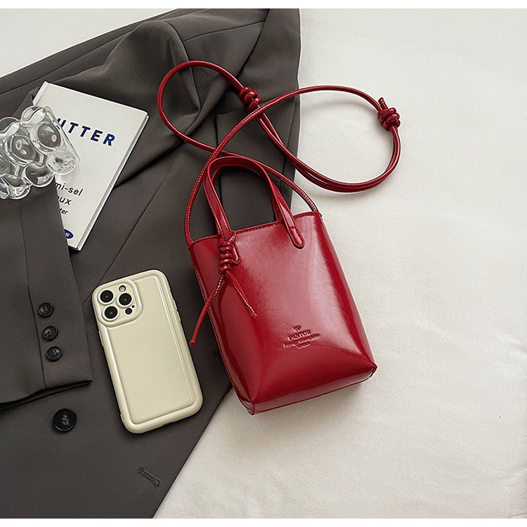 Chic Knot Detail Mini Tote Crossbody Bag